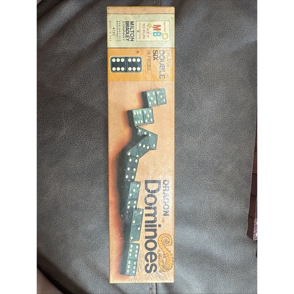 Milton Bradley Other - 1970 VTG Milton-Bradley Dragon Double Six Domino Set complete with 28 tiles.